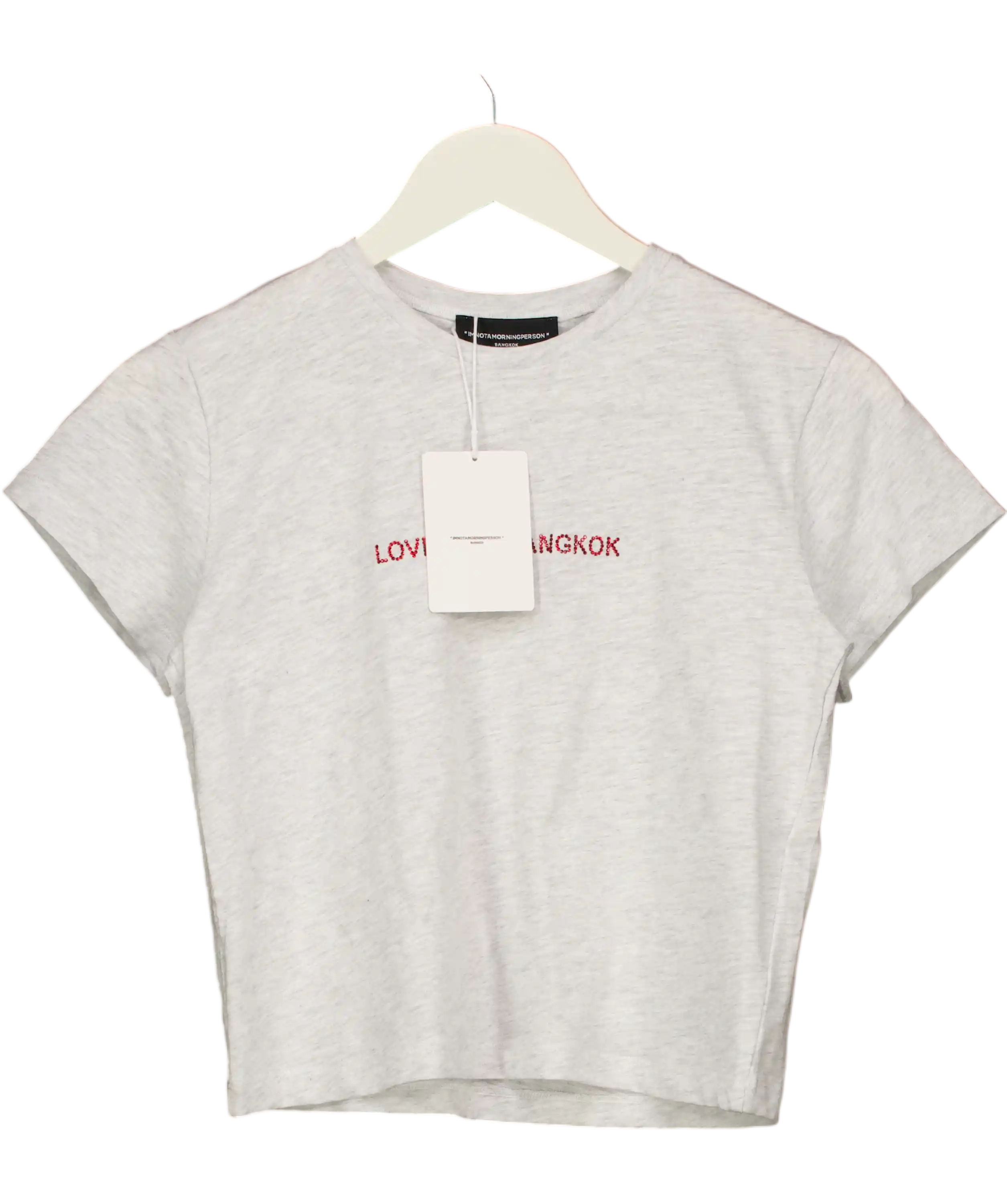 IMNOTAMORNINGPERSON Grey Boxy Tee UK S/M