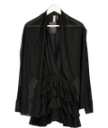 NORMA KAMALI Black Ruffled Jersey Mini Dress UK XXS