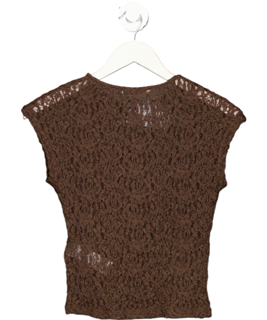 Abercrombie & Fitch Brown Lace Shell Top UK XS
