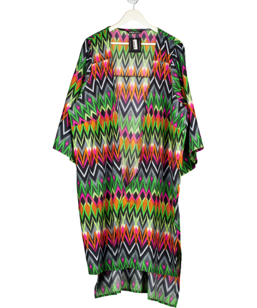 YOURS Multicoloured Zig-zag Kimono / Cover Up Jacket UK 16-20