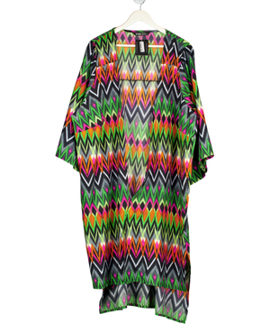 YOURS Multicoloured Zig-zag Kimono / Cover Up Jacket UK 16-20