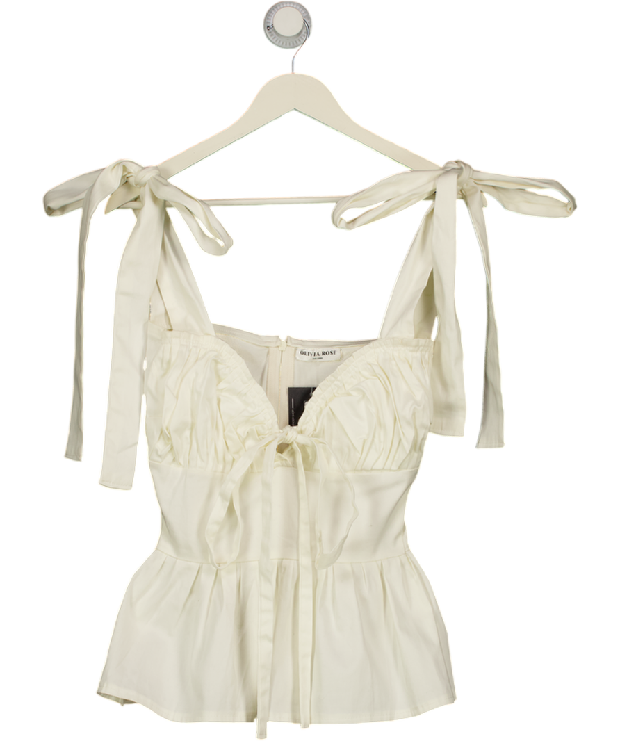 OLIVIA ROSE LONDON Cream Bow Shoulder Corset Top UK XS/S