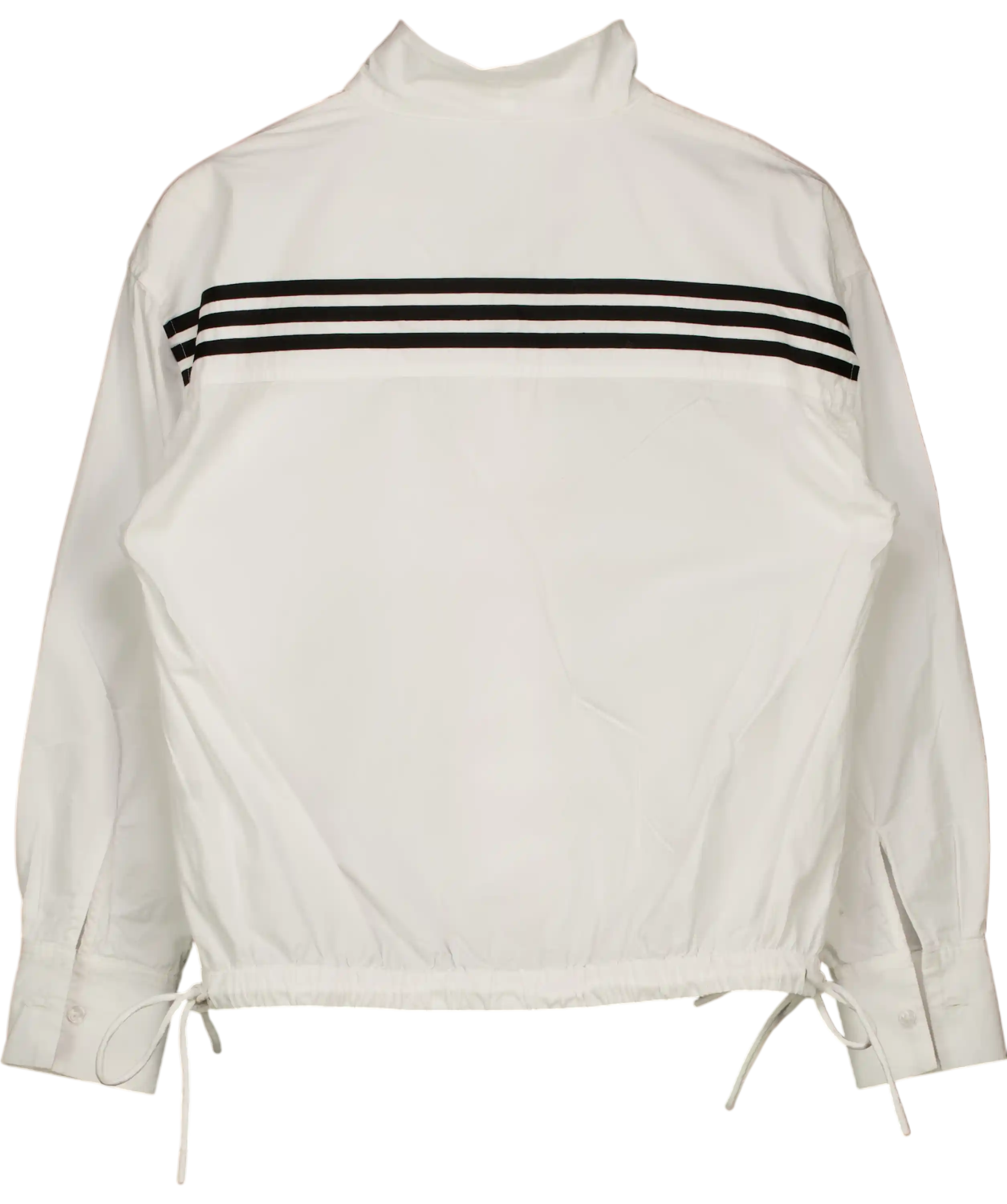 adidas White Long Sleeve Draw String Shirt UK XS