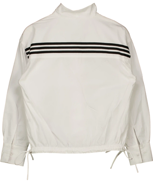 adidas White Long Sleeve Draw String Shirt UK XS