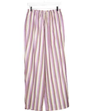 TOPSHOP Purple Stripe Poplin Pull On Wide Leg Trouser UK S