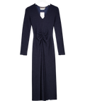Rotate Birger Christensen Navy Blue Textured Sierra Midi Dress UK 8