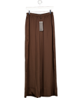 FRENCH CONNECTION Bernadetta Satin Wide Leg Trousers, Bitter Chocolate Brown UK M