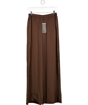 FRENCH CONNECTION Bernadetta Satin Wide Leg Trousers, Bitter Chocolate Brown UK M