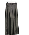 MANGO Riga Faux Leather Straight Tailored Trouser In Black UK 10