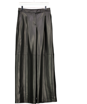 MANGO Riga Faux Leather Straight Tailored Trouser In Black UK 10