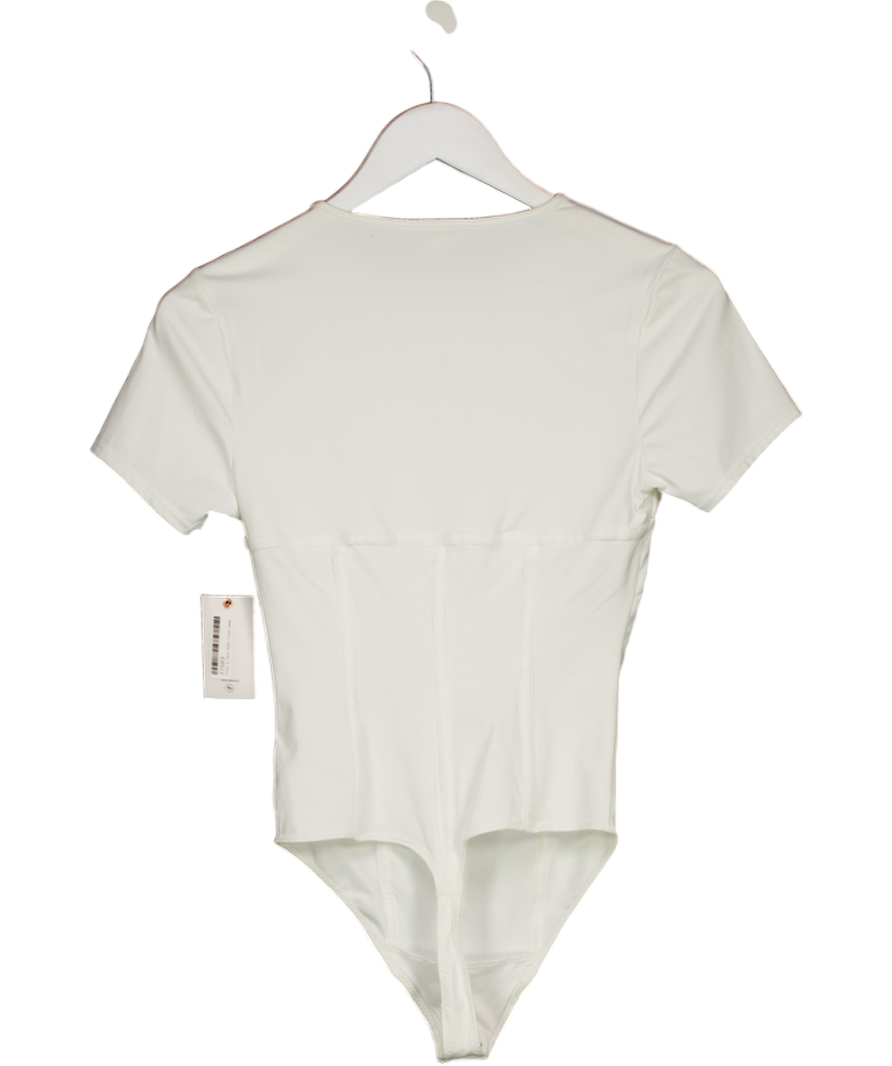 GOOD AMERICAN White Weightless Corset Bodysuit UK S