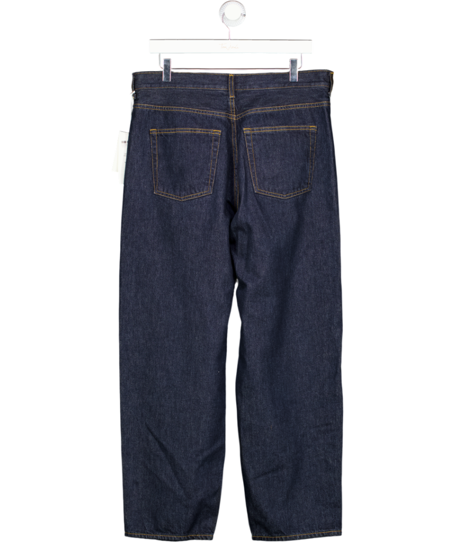 COS Dark Indigo Blue Tapered High Rise Ankle Length Barrel Jeans W32