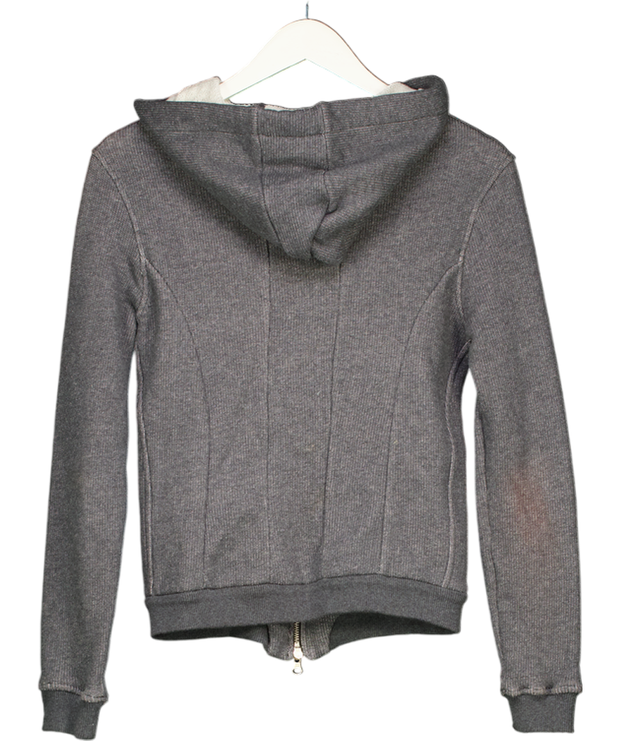 lot78 Grey Eoc1 Suede Front Zipped Hoodie UK XS