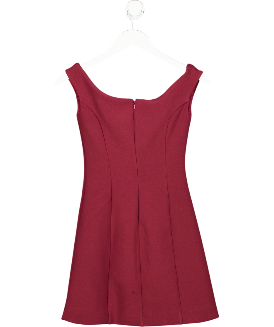 Meshki Red Cassidy Crepe Off Shoulder Mini Dress UK XS