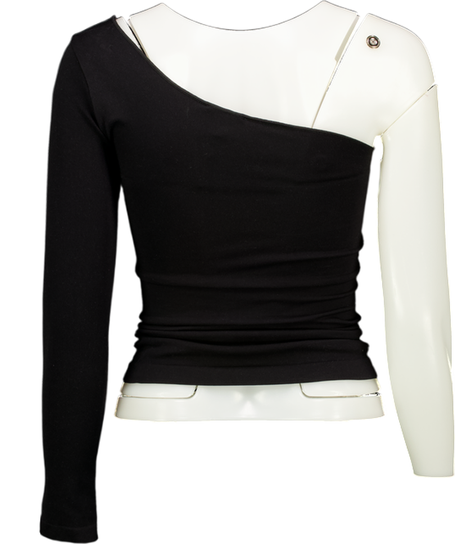RUEY Black One Shoulder Sculpting Smooth Top UK S