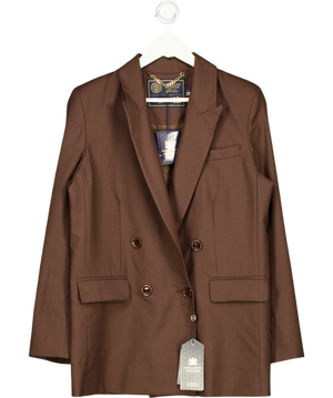HOLLAND COOPER Brown The Portman Blazer Walnut Twill UK 12