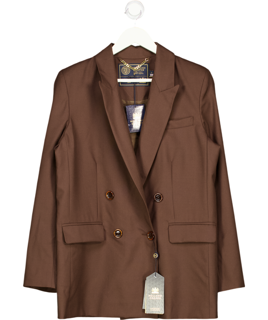 HOLLAND COOPER Brown The Portman Blazer Walnut Twill UK 12