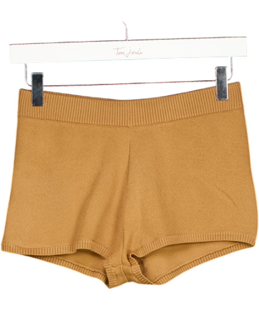 Noughts & Kisses Tan Brown Knit Shorts UK XS