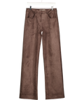 BEC + BRIDGE Brown Chocolate B Rown Lyon Faux Suede Straight Leg Pants UK 8
