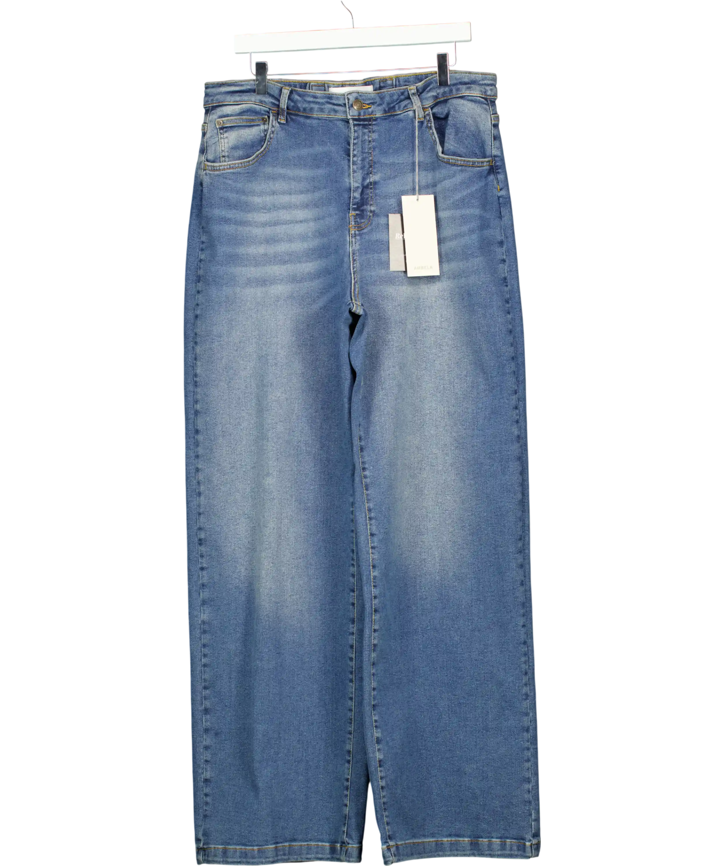 Ambela Blue Stretch Wide Leg Jeans UK 20