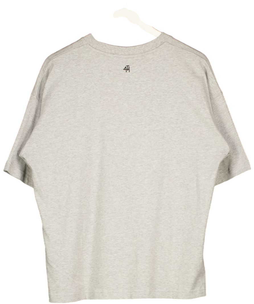4th & Reckless Scarlett Grey Sunday Distressed Slogan Oversized T-shirt UK S