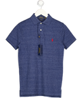 POLO RALPH LAUREN Royal Blue Heather Custom Slim Fit Polo Shirt UK XS