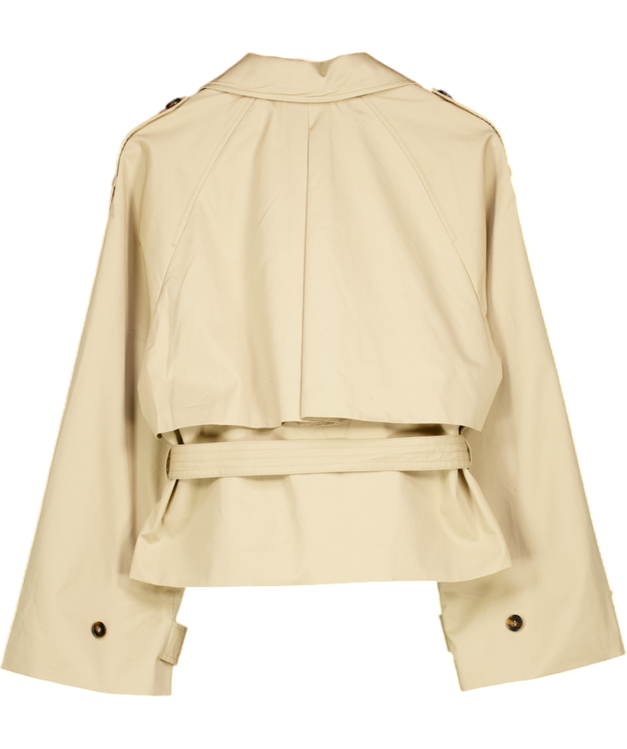DISSH Beige Gabriel Natural Cropped Trench Coat UK 10