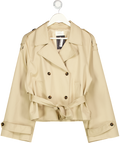 DISSH Beige Gabriel Natural Cropped Trench Coat UK 10