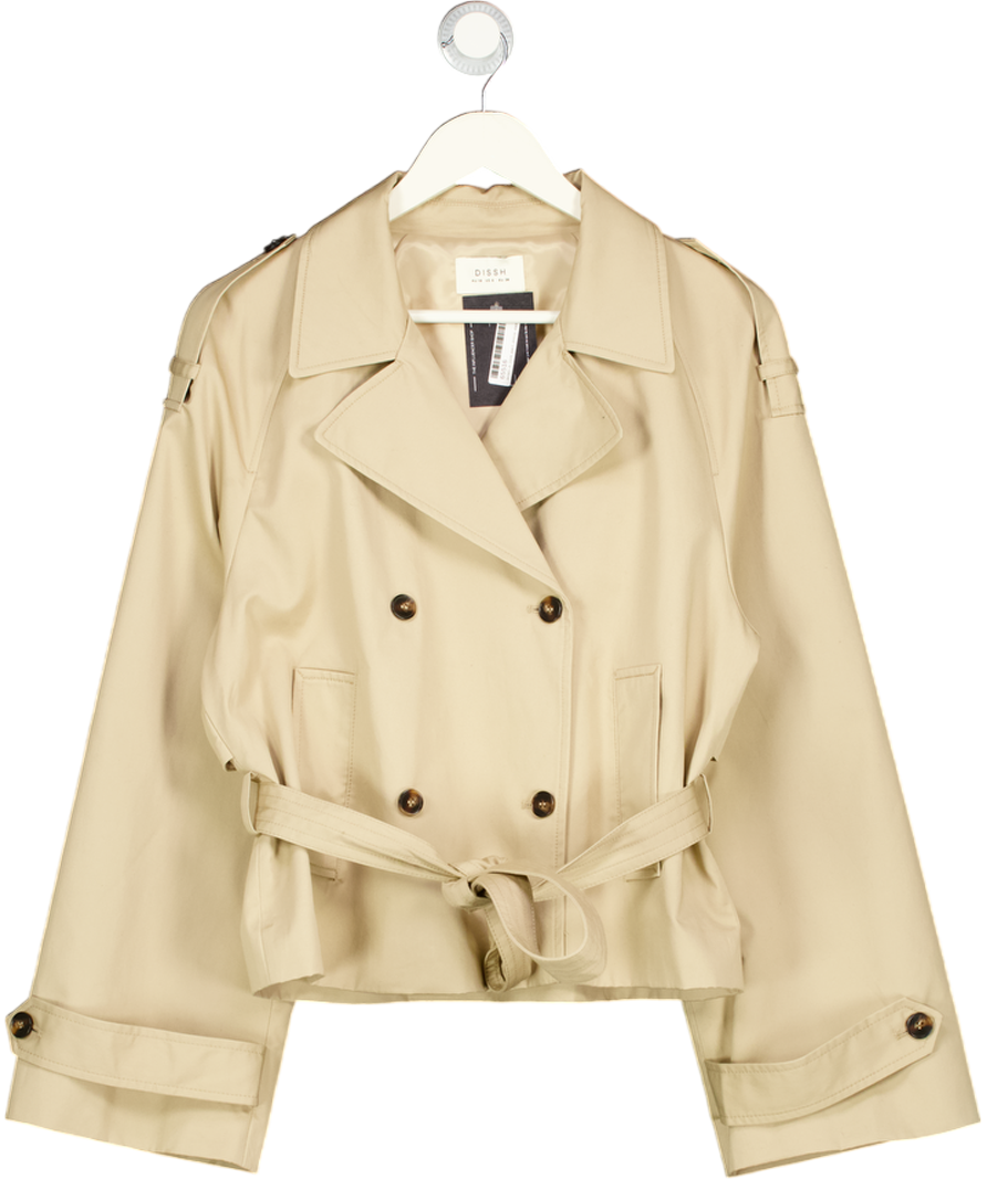 DISSH Beige Gabriel Natural Cropped Trench Coat UK 10