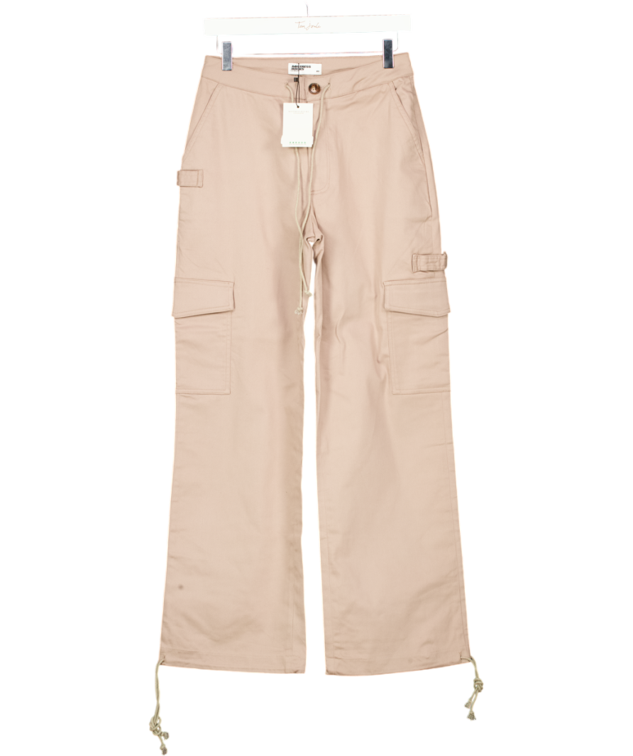 MISTRESS ROCKS Beige Stone Loose Fit Cargo Trousers UK XS