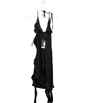 Heiress Black Asymmetric Ruffle Dress UK S