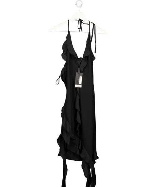 Heiress Black Asymmetric Ruffle Dress UK S