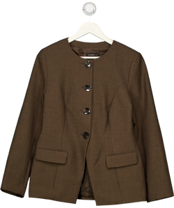 RIVER ISLAND Brown Scoop Neck Blazer UK 12