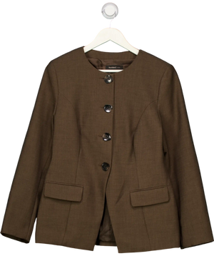 RIVER ISLAND Brown Scoop Neck Blazer UK 12