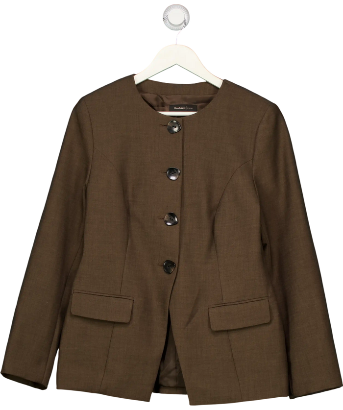 RIVER ISLAND Brown Scoop Neck Blazer UK 12