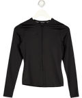 LOUNGE Black Long Sleeve Zip Active Top UK M