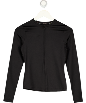 LOUNGE Black Long Sleeve Zip Active Top UK M