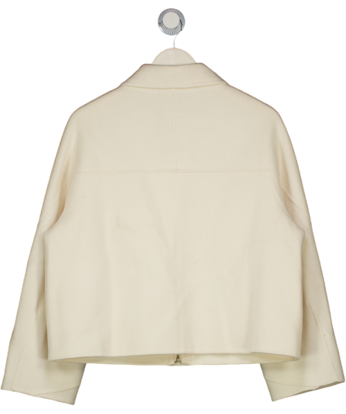 MARCELA LONDON Cream Cari 100% Wool Collared Bomber Ivory UK S/M