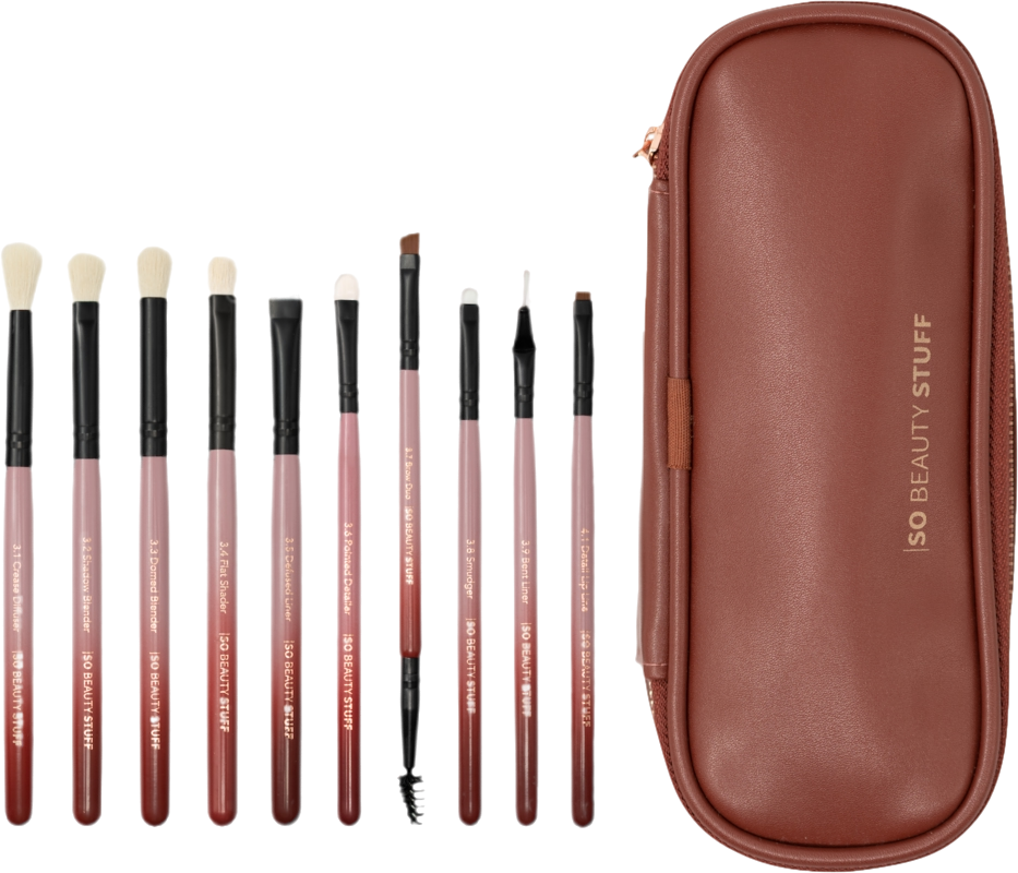 So Beauty Stuff  "SO EYES " - Luxury Vegan & Cruelty free 10pc Makeup Brush Set