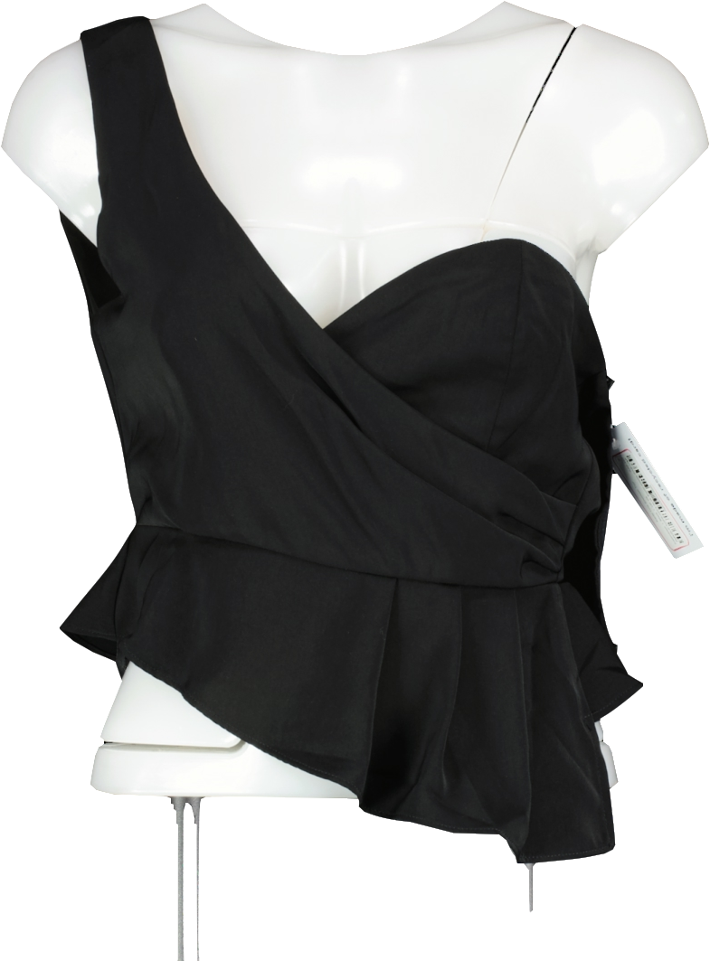Superdown Black Karlie One Shoulder Top UK XS