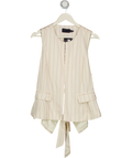 Mint Velvet Cream Stripe Tie Back Waistcoat UK 18