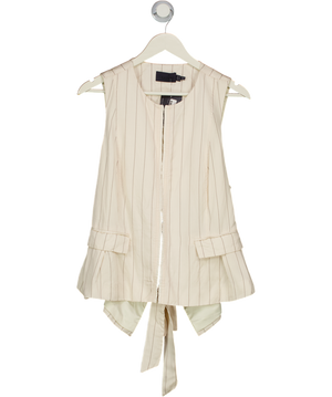 Mint Velvet Cream Stripe Tie Back Waistcoat UK 18