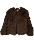 MY SUNDAY SKI Brown 100% Mongolian Sheepskin Fur Coat - The Hollie UK XS/S