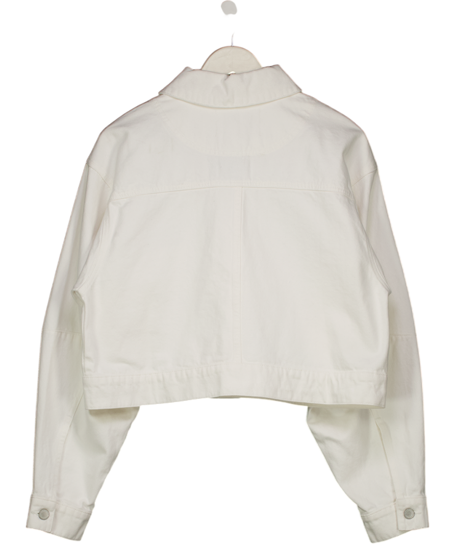 FRIENDS WITH FRANK Ivory White The Laura Balloon Sleeve Denim Jacket UK S