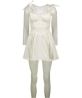 FOR LOVE & LEMONS White Cotton Corset Style Mini Dress UK XXS