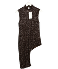 ZARA Dark Brown Zw Collection Asymmetric Sequin Top UK XS