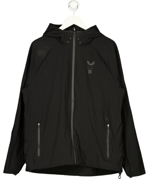 CASTORE X Reiss Black Water Repellent Hooded Jacket UK L