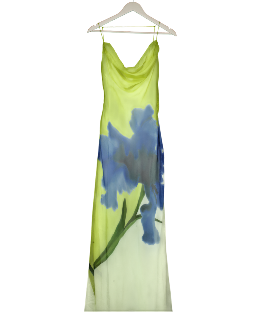 strapless open back dress ASOS Green Cowl Neck Plunge Maxi Dress UK S – Reliked