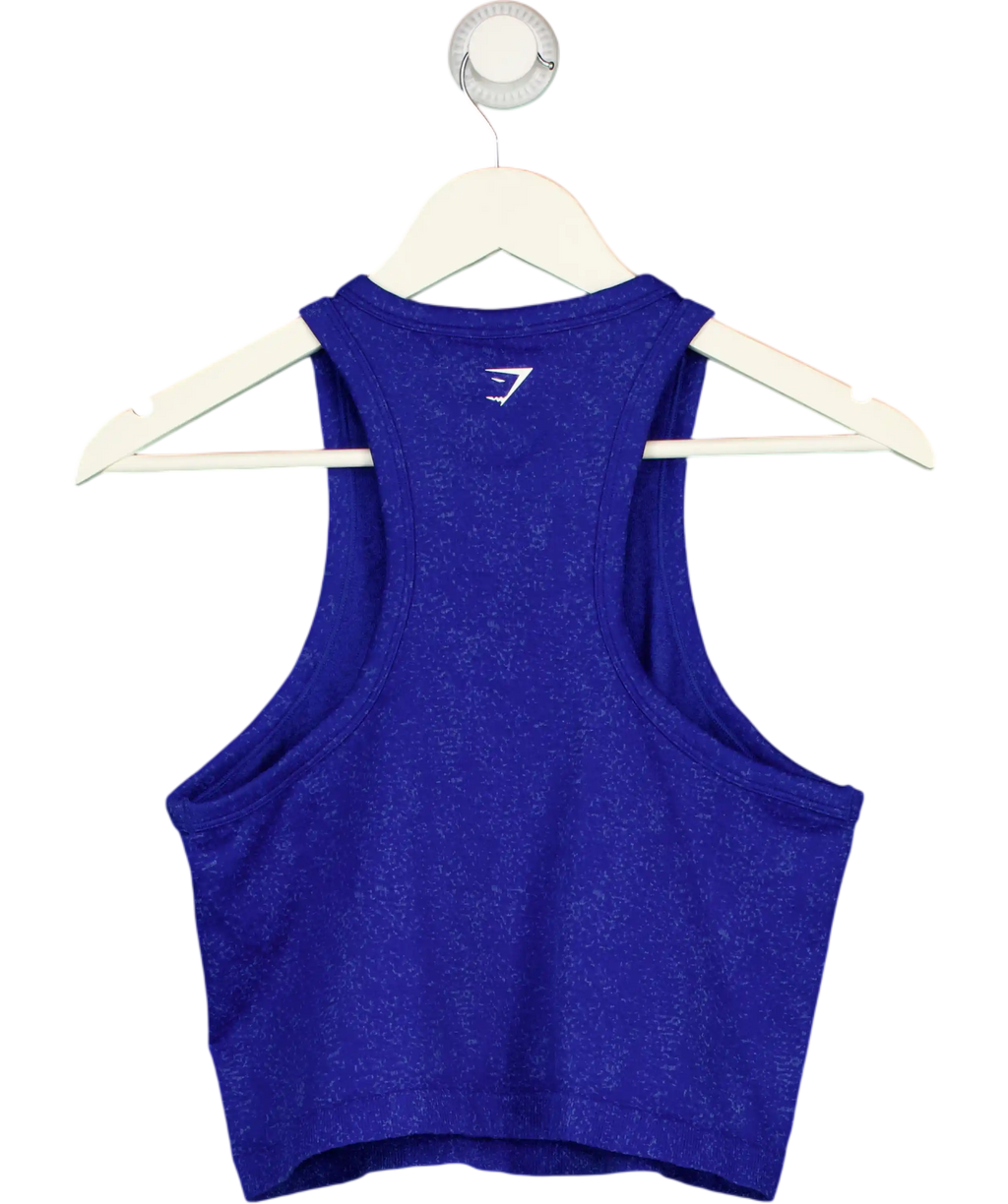 GYMSHARK Blue Adapt Fleck Seamless Midi Tank Top UK XXL