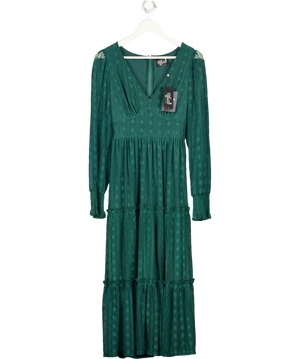 HELL BUNNY Green Rhianne Lace Maxi Dress UK XS
